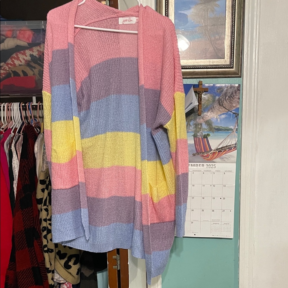 Colorful Striped Women's Cardigan